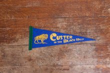 Load image into Gallery viewer, Custer in the Black Hills South Dakota Blue Felt Pennant Vintage Wall Hanging Decor - Eagle&#39;s Eye Finds
