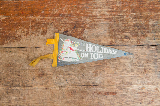 Holiday On Ice Vintage Grey Pennant Winter Wall Decor - Eagle's Eye Finds