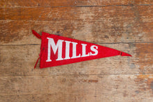 Load image into Gallery viewer, Mills School College University Red Felt Pennant Vintage Wall Decor - Eagle&#39;s Eye Finds
