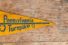 Load image into Gallery viewer, Pennsylvania Turnpike Yellow Mini Felt Pennant Vintage Penna Wall Decor - Eagle&#39;s Eye Finds
