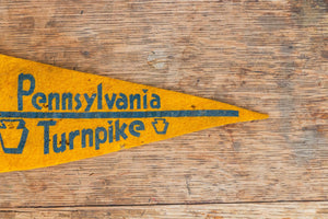 Pennsylvania Turnpike Yellow Mini Felt Pennant Vintage Penna Wall Decor - Eagle's Eye Finds