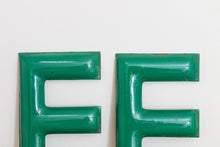 Load image into Gallery viewer, Green Letter E Porcelain Vintage Wall Hanging Decor Metal Initials Name Letter - Eagle&#39;s Eye Finds
