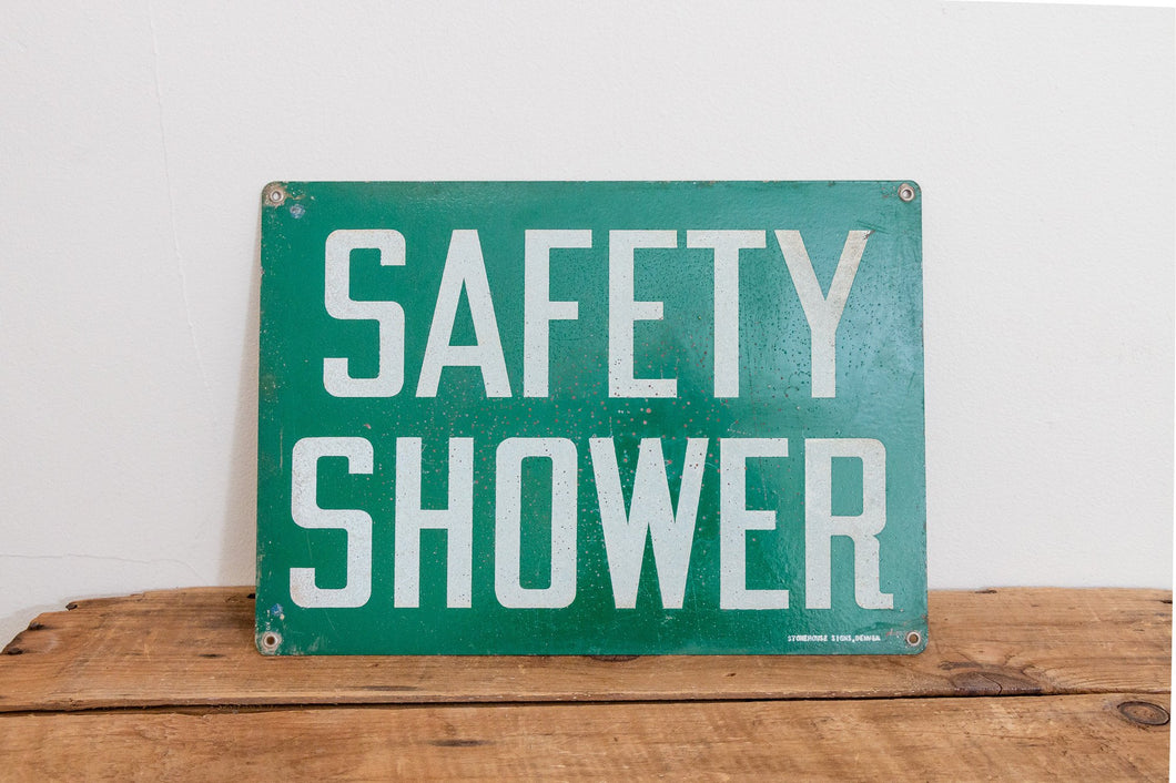 Safety Shower Sign Vintage Green Bathroom Wall Decor - Eagle's Eye Finds