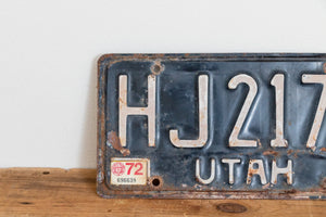Utah 1972 License Plate Vintage Rusty Wall Hanging Decor - Eagle's Eye Finds