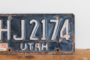 Utah 1972 License Plate Vintage Rusty Wall Hanging Decor - Eagle's Eye Finds