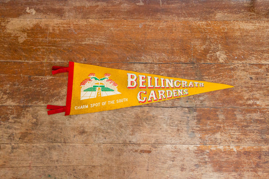 Bellingrath Gardens Alabama Yellow Felt Pennant Vintage Wall Decor - Eagle's Eye Finds