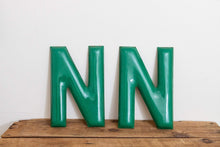 Load image into Gallery viewer, Green Letter N Porcelain Vintage Wall Hanging Decor Metal Initials Name Letter - Eagle&#39;s Eye Finds

