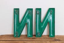 Load image into Gallery viewer, Green Letter N Porcelain Vintage Wall Hanging Decor Metal Initials Name Letter - Eagle&#39;s Eye Finds
