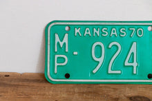 Load image into Gallery viewer, Kansas 1970 Motorcycle License Plate Vintage Wall Hanging Decor - Eagle&#39;s Eye Finds
