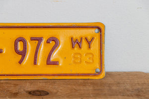 Wyoming 1983 Motorcycle License Plate Vintage Wall Hanging Decor - Eagle's Eye Finds