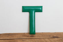 Load image into Gallery viewer, Green Letter T Porcelain Vintage Wall Hanging Decor Metal Initials Name Letter - Eagle&#39;s Eye Finds
