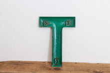 Load image into Gallery viewer, Green Letter T Porcelain Vintage Wall Hanging Decor Metal Initials Name Letter - Eagle&#39;s Eye Finds

