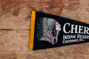 Cherokee Indian Reservation North Carolina Felt Pennant Vintage Native American Wall Decor - Eagle's Eye Finds