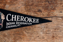 Load image into Gallery viewer, Cherokee Indian Reservation North Carolina Felt Pennant Vintage Native American Wall Decor - Eagle&#39;s Eye Finds
