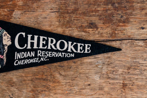 Cherokee Indian Reservation North Carolina Felt Pennant Vintage Native American Wall Decor - Eagle's Eye Finds
