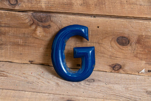 Blue  Letter G Porcelain Vintage Wall Hanging Decor Initials Name Letter - Eagle's Eye Finds