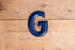 Blue  Letter G Porcelain Vintage Wall Hanging Decor Initials Name Letter - Eagle's Eye Finds