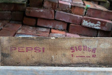 Load image into Gallery viewer, Pepsi Cola Soda Crate Vintage Wood Pop Box with White Lettering - Eagle&#39;s Eye Finds
