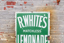 Load image into Gallery viewer, R. White&#39;s Lemonade Porcelain Sign Green Vintage Kitchen Advertising Decor - Eagle&#39;s Eye Finds
