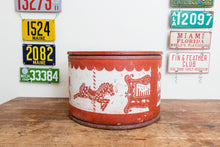 Load image into Gallery viewer, Carousel Toy Box Vintage Red Fiberboard Crate Box Storage Decor - Eagle&#39;s Eye Finds
