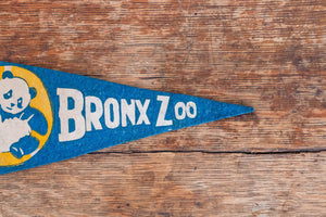Bronx Zoo New York Felt Pennant Vintage Blue Panda Animal Decor - Eagle's Eye Finds