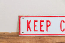 Load image into Gallery viewer, Keep Closed Sign Vintage Embossed Red and White Wall Hanging Decor - Eagle&#39;s Eye Finds

