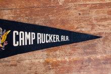 Load image into Gallery viewer, Camp Fort Rucker Alabama Felt Pennant Vintage Black Wall Decor - Eagle&#39;s Eye Finds
