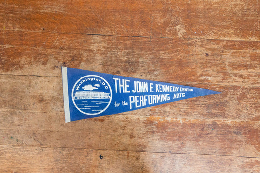JFK Performing Arts Center Felt Pennant Vintage Blue Wall Decor Washington DC - Eagle's Eye Finds