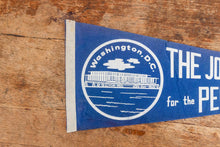 Load image into Gallery viewer, JFK Performing Arts Center Felt Pennant Vintage Blue Wall Decor Washington DC - Eagle&#39;s Eye Finds
