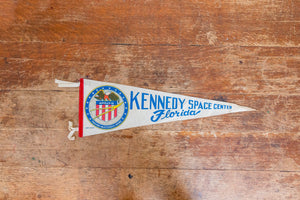 Kennedy Space Center Florida Felt Pennant Vintage White Decor Apollo 16 - Eagle's Eye Finds