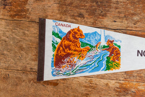 North Bay ON Canada Felt Pennant Vintage White Wall Decor - Eagle's Eye Finds