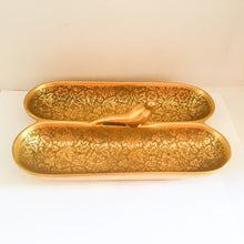 Load image into Gallery viewer, Golden Bird Ornate Relish Celery Tray Vintage Ceramic Pottery - Eagle&#39;s Eye Finds
