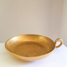 Load image into Gallery viewer, Golden Handled Bowl Vintage Ornate Ceramic Pottery - Eagle&#39;s Eye Finds
