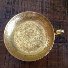 Load image into Gallery viewer, Golden Handled Bowl Vintage Ornate Ceramic Pottery - Eagle&#39;s Eye Finds
