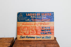 Simplex Ironer Sign Vintage Cardboard Advertising Laundry Room Wall Decor - Eagle's Eye Finds