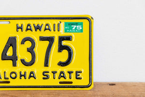 Hawaii 1975 Motorcycle License Plate Vintage Wall Hanging Decor - Eagle's Eye Finds