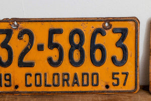 Colorado 1957 License Plate Pair Vintage Wall Hanging Decor - Eagle's Eye Finds