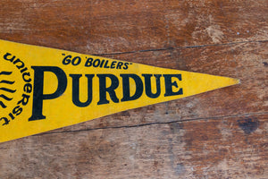 Purdue University Old Gold Felt Pennant Vintage Dorm Decor - Eagle's Eye Finds