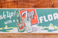 Load image into Gallery viewer, 7up Fresh Up Float Paper Sign Vintage Soda Advertising Ephemera Wall Decor NOS - Eagle&#39;s Eye Finds
