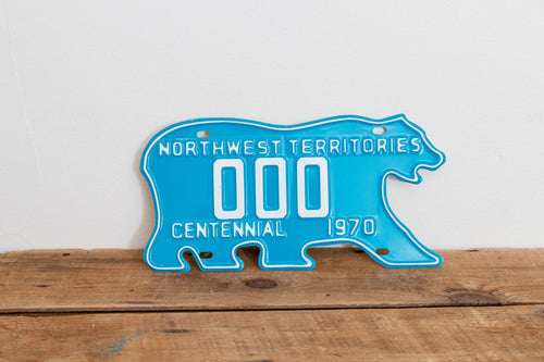 Northwest Territories 1970 Sample License Plate Polar Bear NWT Canada Vintage Wall Hanging Decor - Eagle's Eye Finds