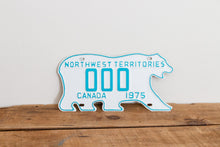 Load image into Gallery viewer, Northwest Territories 1975 Sample License Plate Polar Bear NWT Canada Vintage Wall Hanging Decor - Eagle&#39;s Eye Finds
