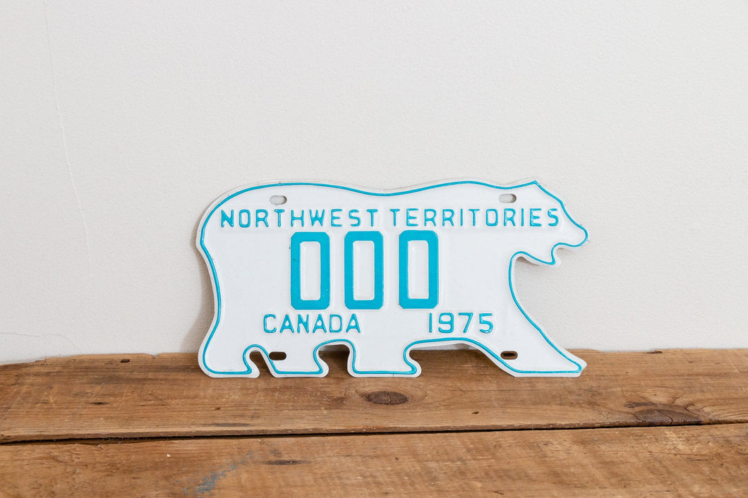 Northwest Territories 1975 Sample License Plate Polar Bear NWT Canada Vintage Wall Hanging Decor - Eagle's Eye Finds