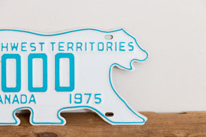 Northwest Territories 1975 Sample License Plate Polar Bear NWT Canada Vintage Wall Hanging Decor - Eagle's Eye Finds