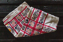 Load image into Gallery viewer, 1950&#39;s Cotton Tablecloth, Vintage Red White Blue Floral Print, Cottage Kitchen Decor, Rectangle  50 x 52 in - Eagle&#39;s Eye Finds
