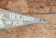 Load image into Gallery viewer, Holiday On Ice Vintage Grey Pennant Winter Wall Decor - Eagle&#39;s Eye Finds
