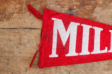 Load image into Gallery viewer, Mills School College University Red Felt Pennant Vintage Wall Decor - Eagle&#39;s Eye Finds
