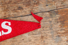 Load image into Gallery viewer, Mills School College University Red Felt Pennant Vintage Wall Decor - Eagle&#39;s Eye Finds
