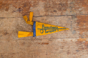 Pennsylvania Turnpike Yellow Mini Felt Pennant Vintage Penna Wall Decor - Eagle's Eye Finds