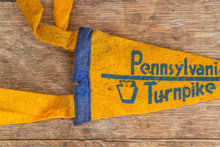 Load image into Gallery viewer, Pennsylvania Turnpike Yellow Mini Felt Pennant Vintage Penna Wall Decor - Eagle&#39;s Eye Finds
