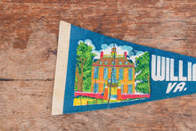 Load image into Gallery viewer, Williamsburg Virginia Blue Felt Pennant Vintage Wall Hanging Decor - Eagle&#39;s Eye Finds
